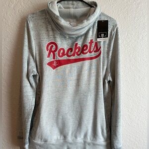 NWT Women’s Small Houston Rockets Gray Cowl Neck Pullover Sweatshirt